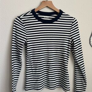 Old Navy Navy and White Striped Long Sleeve